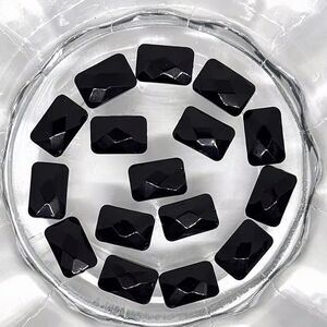 16pcs Beads for Jewelry #19620 Black Opaque Faceted Beads